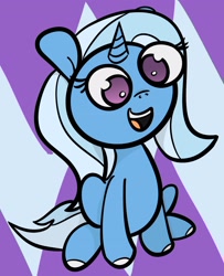 Size: 2400x2951 | Tagged: safe, artist:botckap, imported from derpibooru, trixie, pony, unicorn, horn, simple background, smiling, solo