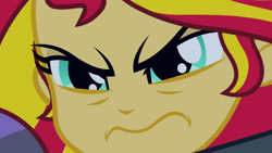 Size: 3410x1920 | Tagged: safe, imported from derpibooru, screencap, sunset shimmer, human, equestria girls, equestria girls (movie), close-up, clothes, female, hammer, high res, jacket, leather, leather jacket, night, solo, wavy mouth