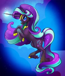 Size: 3348x3935 | Tagged: safe, artist:opalacorn, imported from derpibooru, starlight glimmer, pony, unicorn, ethereal mane, female, high res, lidded eyes, looking at you, mare, nightmare starlight, nightmarified, smiling, smiling at you, solo, starry mane