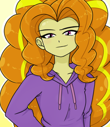 Size: 640x740 | Tagged: safe, alternate version, artist:batipin, imported from derpibooru, adagio dazzle, equestria girls, clothes, female, hand on hip, hoodie, looking at you, solo