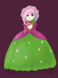 Size: 1500x2000 | Tagged: safe, artist:fude-chan-art, imported from derpibooru, fluttershy, equestria girls, caroling, clothes, dress, gown, long dress, long skirt, skirt, solo