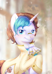 Size: 2480x3508 | Tagged: safe, artist:divlight, imported from derpibooru, oc, oc:dandy blue wink, pony, unicorn, clothes, male, simple background, solo, stallion, transparent background