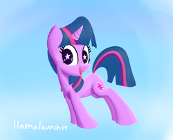 Size: 2656x2160 | Tagged: safe, artist:llamalauncher, imported from derpibooru, twilight sparkle, pony, unicorn, chest fluff, female, heart eyes, open mouth, solo, unicorn twilight, wingding eyes