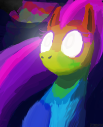 Size: 1300x1600 | Tagged: safe, artist:ciborgen, imported from derpibooru, oc, oc only, pony, abstract, glowing, glowing eyes, solo