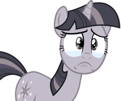 Size: 3975x3313 | Tagged: safe, artist:joemasterpencil, artist:wardex101, edit, imported from derpibooru, twilight sparkle, pony, unicorn, games ponies play, crying, crylight sparkle, discorded, discorded twilight, female, frown, high res, sad, simple background, solo, transparent background, twilight tragedy, unicorn twilight, vector