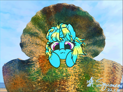 Size: 3648x2736 | Tagged: safe, artist:square#01, imported from derpibooru, oc, pony, unicorn, filter, looking at you, photo, sky, solo