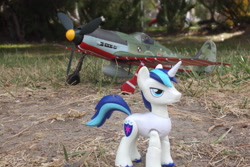 Size: 4608x3072 | Tagged: safe, artist:dingopatagonico, imported from derpibooru, shining armor, pony, guardians of harmony, irl, misadventures of the guardians, photo, plane, solo, toy, world war ii