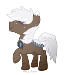 Size: 563x623 | Tagged: safe, artist:kaikururu, imported from derpibooru, oc, oc only, earth pony, pony, earth pony oc, eyes closed, male, raised hoof, simple background, smiling, solo, stallion, transparent background