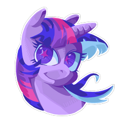 Size: 1500x1500 | Tagged: safe, alternate version, artist:porcelanowyokular, imported from derpibooru, twilight sparkle, pony, unicorn, background removed, bust, cutie mark eyes, female, mare, portrait, simple background, solo, starry eyes, transparent background, unicorn twilight, wingding eyes