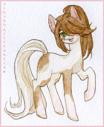 Size: 2069x2519 | Tagged: safe, imported from derpibooru, oc, earth pony, pony, cute, female, mare, ponytail, solo