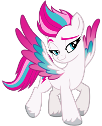 Size: 2600x3200 | Tagged: safe, artist:cheezedoodle96, imported from derpibooru, zipp storm, pegasus, pony, .svg available, colored wings, female, full body, g5, high res, hooves, looking at you, mare, multicolored mane, multicolored tail, my little pony: a new generation, raised eyebrow, simple background, smiling, solo, spread wings, svg, tail, transparent background, unshorn fetlocks, vector, vector trace, white coat, wings