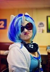 Size: 2140x3056 | Tagged: safe, artist:rosie girl cosplay, imported from derpibooru, dj pon-3, vinyl scratch, human, clothes, cosplay, costume, everfree northwest, everfree northwest 2017, irl, irl human, photo, solo