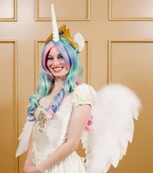 Size: 1011x1150 | Tagged: safe, artist:rosie girl cosplay, imported from derpibooru, princess celestia, human, clothes, cosplay, costume, irl, irl human, photo, solo