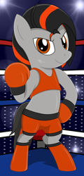Size: 1080x2257 | Tagged: safe, artist:toyminator900, imported from derpibooru, oc, oc:dusk strike, pegasus, bipedal, boxing, clothes, female, mare, sports
