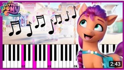 Size: 716x404 | Tagged: safe, imported from derpibooru, sunny starscout, earth pony, pony, g5, gonna be my day, musical instrument, my little pony: a new generation, piano, youtube thumbnail