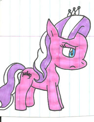 Size: 528x688 | Tagged: safe, artist:cmara, imported from derpibooru, diamond tiara, earth pony, pony, female, filly, foal, lined paper, solo, traditional art