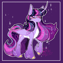 Size: 2000x2000 | Tagged: safe, artist:orphicswanart, imported from derpibooru, twilight sparkle, alicorn, pony, alternate design, redesign, solo, twilight sparkle (alicorn)