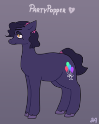 Size: 733x913 | Tagged: safe, artist:greenarsonist, imported from derpibooru, oc, oc only, oc:party popper🎊, earth pony, pony, chubby, dyed hair, dyed mane, dyed tail, solo, tail, unshorn fetlocks