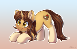 Size: 3859x2480 | Tagged: safe, alternate version, artist:dandy, imported from derpibooru, oc, oc only, oc:barbara, pony, unicorn, :3, ;p, alternate character, commission, cute, ear fluff, eye clipping through hair, female, gradient background, high res, horn, mare, mlem, silly, solo, tongue out, unicorn oc, ych result