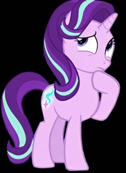 Size: 784x1074 | Tagged: safe, artist:twilyisbestpone, edit, edited screencap, imported from derpibooru, screencap, starlight glimmer, pony, unicorn, black background, female, mare, simple background, solo, thinking