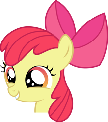 Size: 3250x3687 | Tagged: safe, artist:blueblitzie, imported from derpibooru, apple bloom, earth pony, pony, .svg available, adorabloom, bust, cute, female, filly, foal, grin, happy, high res, portrait, simple background, smiling, solo, transparent background, vector