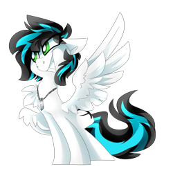 Size: 1280x1251 | Tagged: safe, artist:nekosnicker, imported from derpibooru, oc, oc only, oc:danger close, pegasus, pony, cute, dog tags, female, green eyes, jewelry, mare, necklace, simple background, smiling, smirk, solo, transparent background, wings