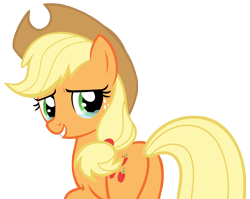 Size: 8348x6633 | Tagged: safe, artist:andoanimalia, imported from derpibooru, applejack, earth pony, pony, applebutt, applejack's hat, butt, cowboy hat, crying, female, hat, looking at you, plot, simple background, smiling, solo, tears of joy, teary eyes, transparent background, vector