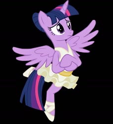 Size: 1290x1414 | Tagged: safe, artist:twilyisbestpone, edit, edited screencap, imported from derpibooru, screencap, twilight sparkle, alicorn, pony, a royal problem, season 7, background removed, ballerina, ballet slippers, bipedal, black background, clothes, female, simple background, solo, standing on one leg, tutu, twilarina, twilight sparkle (alicorn)