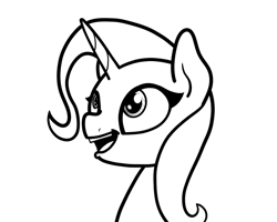 Size: 640x512 | Tagged: safe, artist:ewoudcponies, imported from derpibooru, trixie, pony, unicorn, bust, monochrome, portrait, simple, smiling, solo