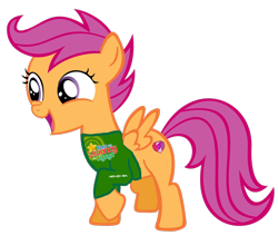 Size: 900x793 | Tagged: safe, imported from derpibooru, scootaloo, pegasus, pony, clothes, shirt, simple background, solo, t-shirt, transparent background