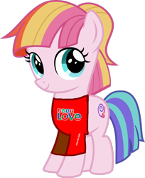 Size: 1024x1254 | Tagged: safe, edit, imported from derpibooru, toola roola, earth pony, clothes, female, filly, foal, g4, shirt, simple background, solo, t-shirt, transparent background