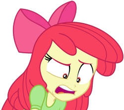 Size: 3775x3363 | Tagged: safe, artist:sketchmcreations, imported from derpibooru, apple bloom, equestria girls, equestria girls series, holidays unwrapped, spoiler:eqg series (season 2), bow, disappointed, female, hair bow, high res, looking down, open mouth, shocked, simple background, solo, surprised, the cider louse fools, transparent background, vector