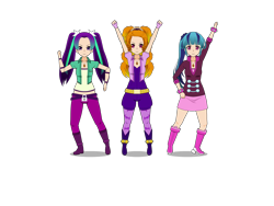 Size: 2000x1500 | Tagged: safe, artist:elizaveta2014, imported from derpibooru, adagio dazzle, aria blaze, sonata dusk, human, female, humanized, kisekae, simple background, the dazzlings, transparent background, trio