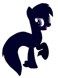Size: 375x502 | Tagged: safe, artist:beesmeliss, imported from derpibooru, oc, oc only, oc:shadow, shadow pony, base used, full body, open mouth, open smile, raised hoof, simple background, smiling, solo, transparent background