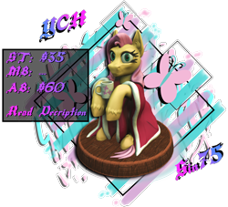 Size: 1650x1500 | Tagged: safe, artist:sin75, imported from derpibooru, fluttershy, butterfly, pegasus, pony, 3d, 3dcoat, 3dmax, commission, cup, hooves, render, simple background, solo, tail, transparent background, veil, your character here, zbrush