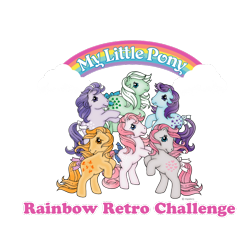 Size: 1024x1024 | Tagged: safe, imported from derpibooru, blossom, blue belle, butterscotch (g1), cotton candy (g1), minty (g1), snuzzle, earth pony, pony, female, g1, mare, official, simple background, text, transparent background