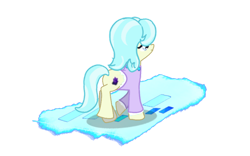 Size: 1280x800 | Tagged: safe, artist:nitlynjane, imported from derpibooru, amethyst gleam, ammie thyst, crystal pony, earth pony, pony, collar, crystal chalice trader, crystal road, gameloft interpretation, jewelry, looking back, raised leg, simple background, solo, transparent background, walking