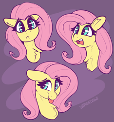 Size: 2734x2922 | Tagged: safe, artist:graphene, imported from derpibooru, fluttershy, pegasus, pony, :<, :c, :p, aside glance, bust, chest fluff, cute, d:, emotions, female, floppy ears, frown, high res, looking at you, mare, open mouth, portrait, shyabetes, smiling, solo, three quarter view, tongue out