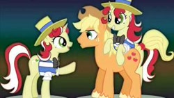 Size: 320x180 | Tagged: safe, artist:philsterman, imported from derpibooru, applejack, flam, flim, earth pony, pony, unicorn, the super speedy cider squeezy 6000, applejack (male), brothers, cover, female, flim flam brothers, genderbent reenactment, male, mare, my little colt, reenactment, rule 63, sham, shim, shim sham sisters, siblings, sisters, song, stallion, xaiyuchan, youtube, youtube link, youtuber