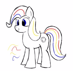 Size: 1600x1600 | Tagged: safe, artist:huodx, oc, oc only, earth pony, pony, simple background, smiling, white background