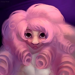 Size: 1080x1080 | Tagged: safe, artist:inarimayer, imported from derpibooru, earth pony, pony, bust, female, frown, ponified, rose quartz (steven universe), solo, steven universe