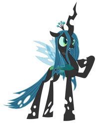 Size: 2165x2770 | Tagged: safe, artist:darkestdragonking, imported from derpibooru, queen chrysalis, changeling, changeling queen, fangs, female, high res, open mouth, raised hoof, simple background, solo, transparent background, vector