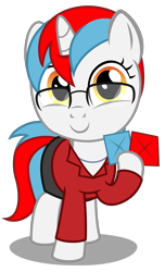 Size: 2220x3660 | Tagged: safe, artist:strategypony, imported from derpibooru, oc, oc only, oc:audina puzzle, pony, unicorn, card, challenge, clothes, ddakji, female, filly, foal, glasses, high res, horn, it's a trap, looking at you, paper, shadow, simple background, skirt, smiling, smiling at you, solo, squid game, suit, transparent background, unicorn oc