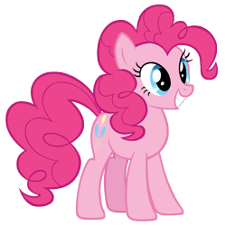 Size: 8528x8550 | Tagged: safe, artist:andoanimalia, imported from derpibooru, pinkie pie, earth pony, female, grin, mare, simple background, smiling, solo, transparent background, vector