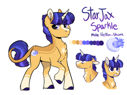 Size: 2732x2048 | Tagged: safe, artist:moccabliss, imported from derpibooru, oc, oc:starjax, pony, unicorn, high res, male, offspring, parent:sunburst, parent:twilight sparkle, parents:twiburst, simple background, solo, stallion, white background