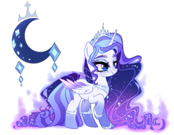 Size: 2027x1572 | Tagged: safe, artist:gihhbloonde, imported from derpibooru, oc, oc only, alicorn, pony, magical lesbian spawn, offspring, parent:princess luna, parent:rarity, parents:rariluna, simple background, solo, transparent background