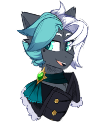 Size: 1311x1557 | Tagged: safe, artist:star-theft, imported from derpibooru, oc, oc:snow draft, pony, bust, clothes, male, portrait, simple background, solo, stallion, transparent background