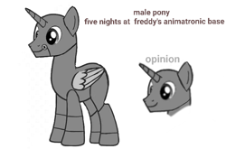 Size: 728x480 | Tagged: safe, artist:calebtyink, imported from derpibooru, pony, robot, robot pony, five nights at aj's, animatronic, base, five nights at freddy's, male, stallion