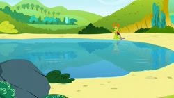 Size: 1280x720 | Tagged: safe, imported from derpibooru, screencap, thorax, changedling, changeling, triple threat, king thorax, lake, male, pond, sitting, solo, water