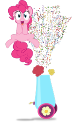 Size: 1883x3185 | Tagged: safe, artist:emedina13, imported from derpibooru, pinkie pie, earth pony, pony, .svg available, confetti, party cannon, simple background, transparent background, vector